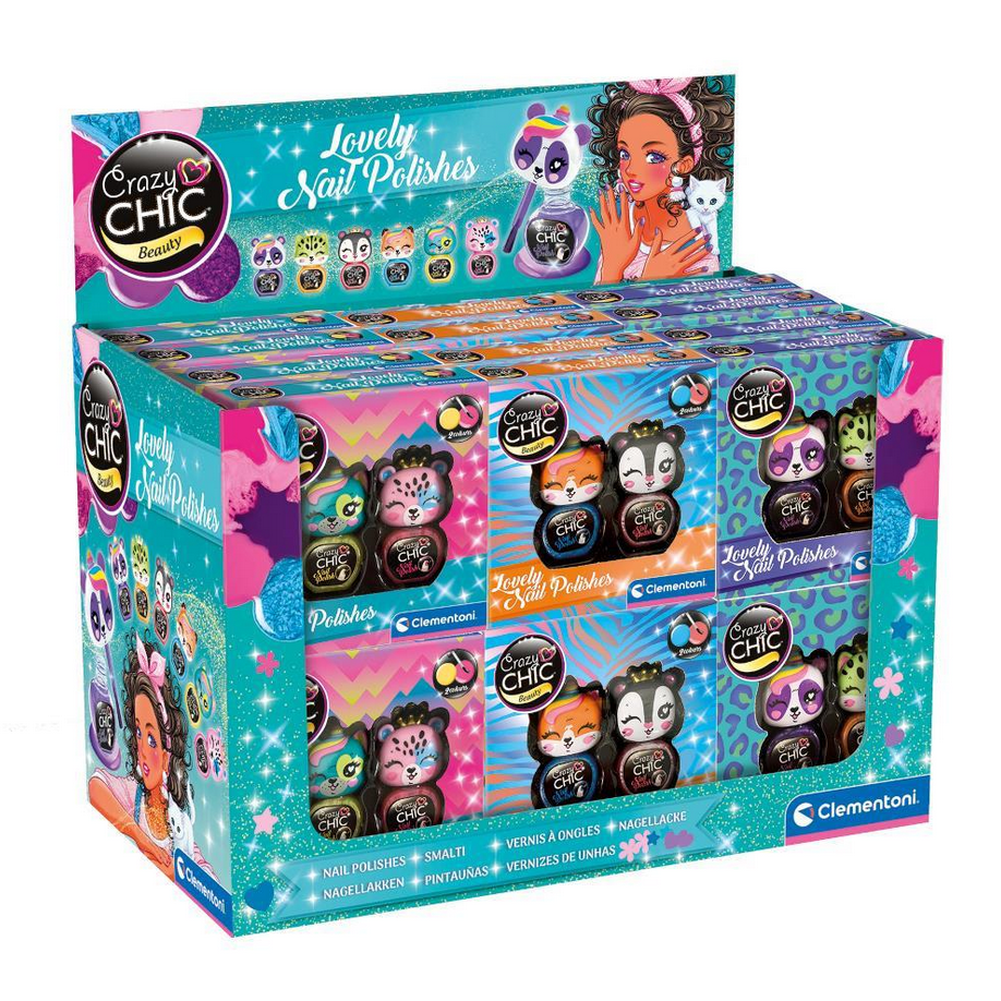 Clementoni Crazy Chic Beauty - Lovely Nail Polishes - Bleu/Rose