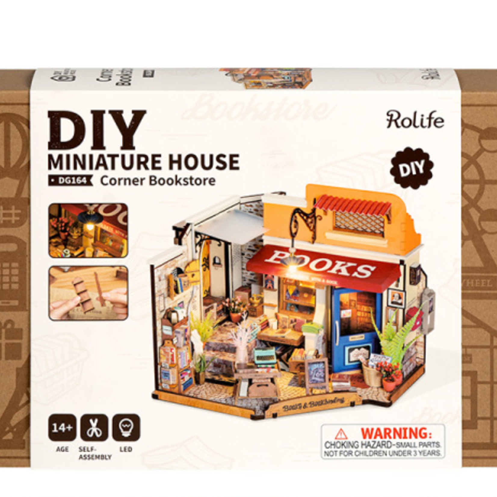Robotime Rolife - DIY Miniature House - Corner Bookstore