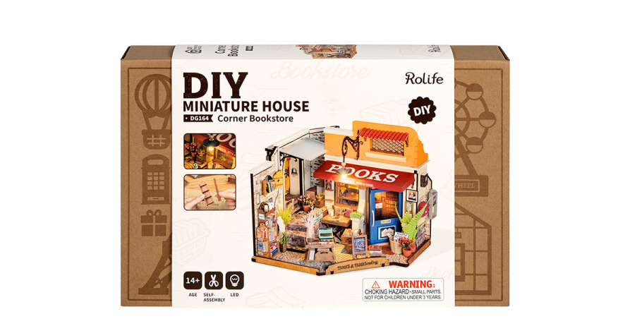 Robotime Rolife - DIY Miniature House - Corner Bookstore