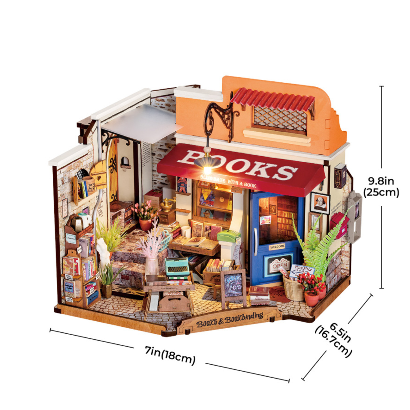 Robotime Rolife - DIY Miniature House - Corner Bookstore