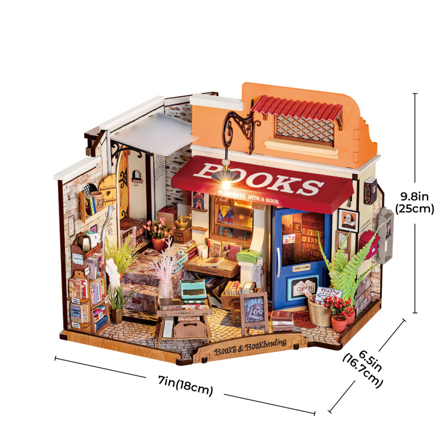 Robotime Rolife - DIY Miniature House - Corner Bookstore