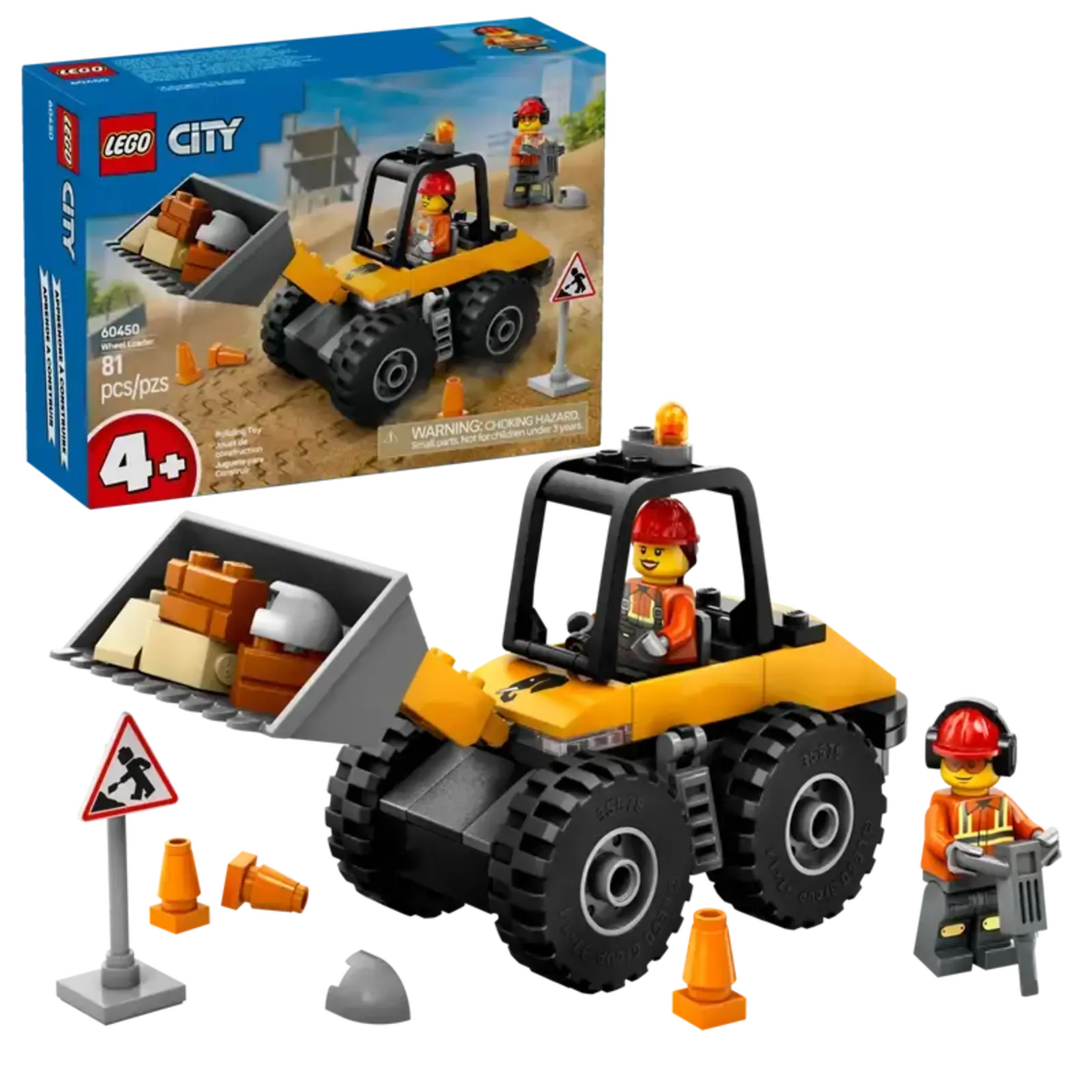 Lego Lego 60450 City - La chargeuse sur pneus de construction jaune