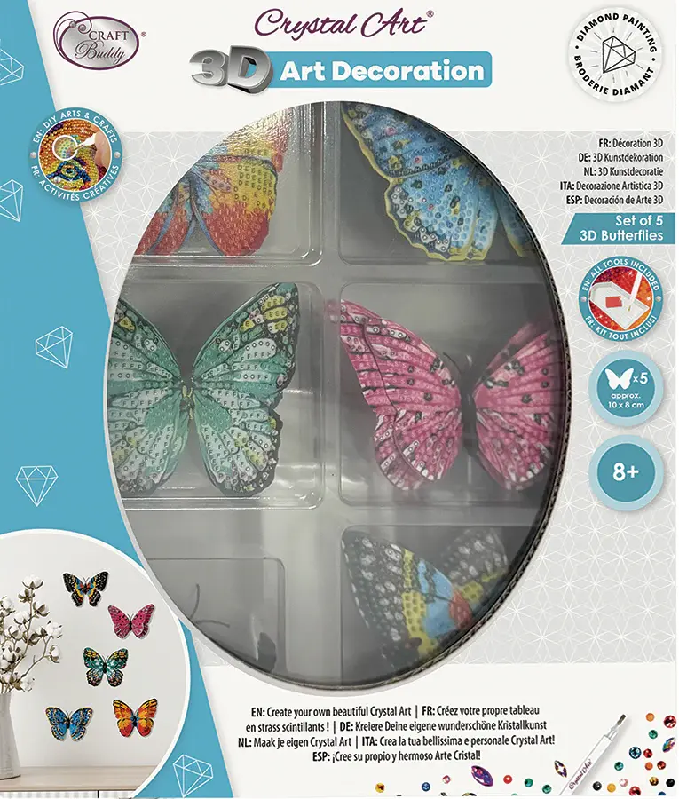Craft Buddy Crystal Art Decorations 3D Butterflies