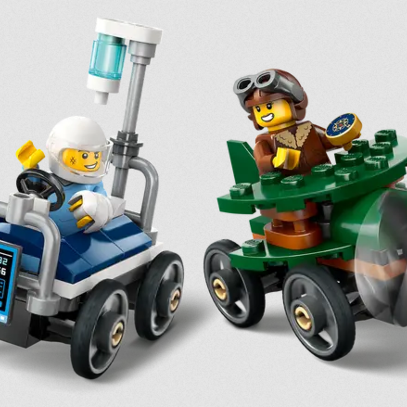 Lego Lego 60459 City - Ensemble de course L’avion contre la voiture-lit d’hôpital