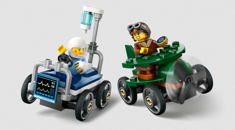 Lego Lego 60459 City - Ensemble de course L’avion contre la voiture-lit d’hôpital