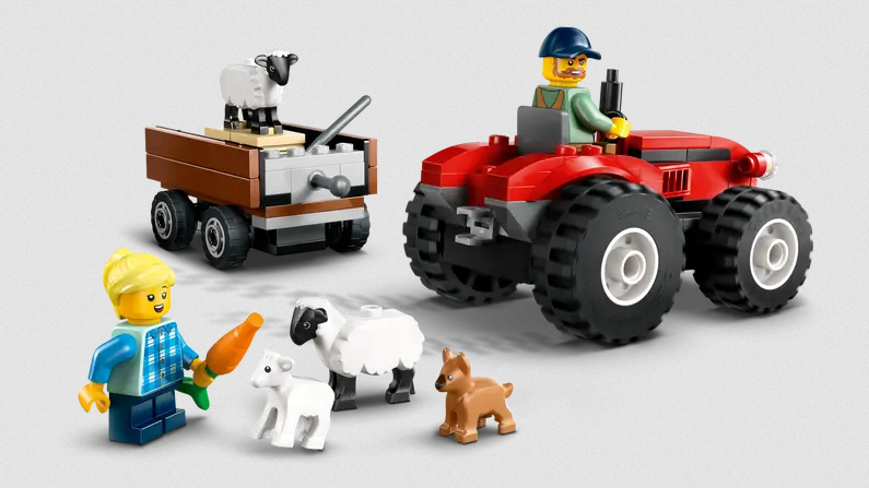 Lego Lego 60461 City - Le tracteur agricole rouge avec remorque et moutons
