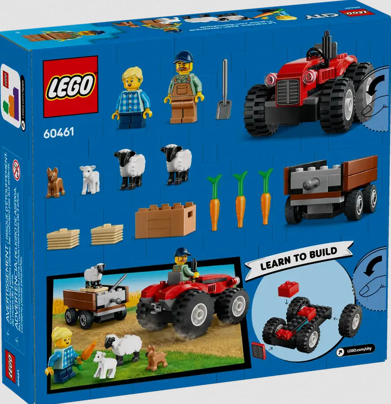 Lego Lego 60461 City - Le tracteur agricole rouge avec remorque et moutons