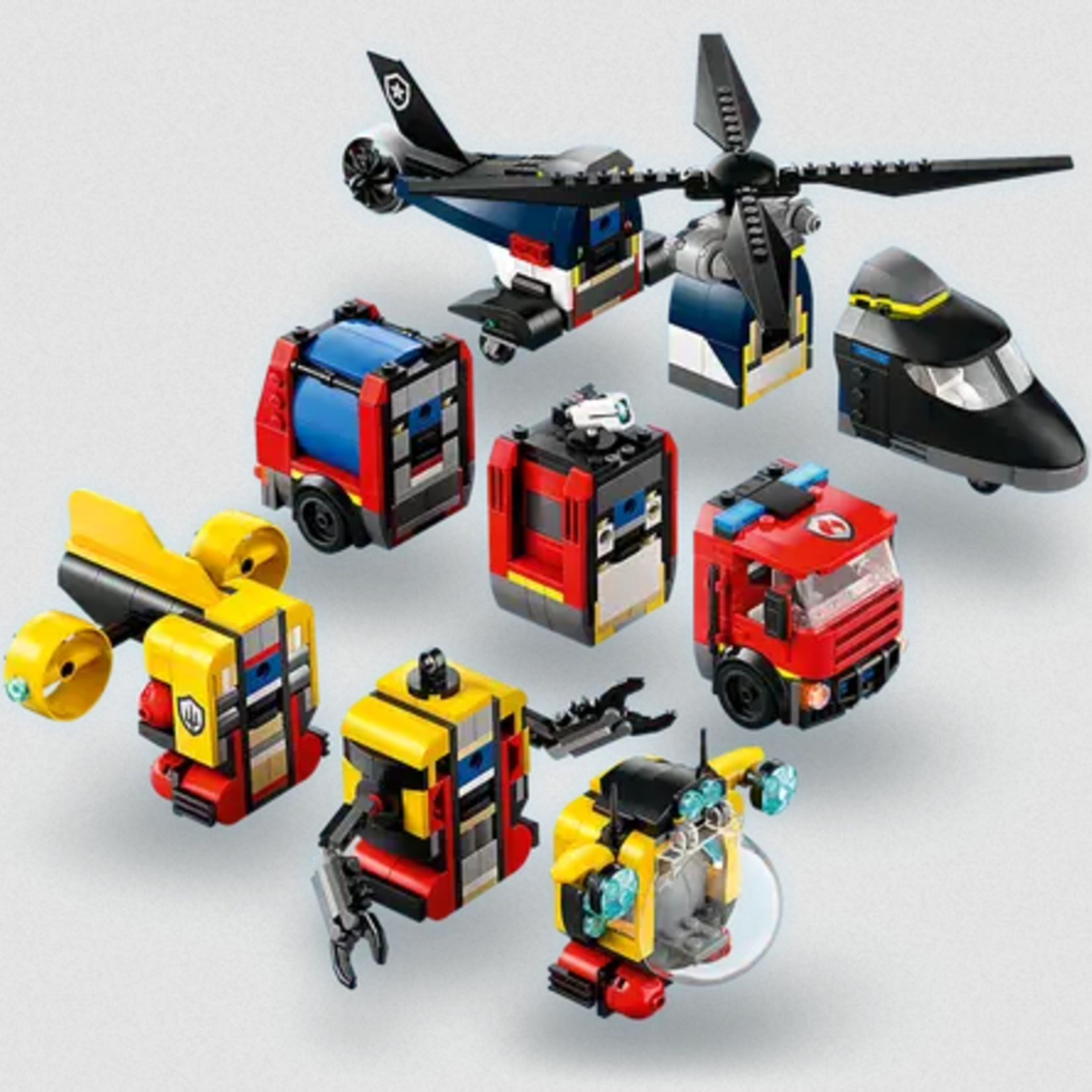 Lego Lego 60462 City - Ensemble hélicoptère, camion de pompiers et sous-marin