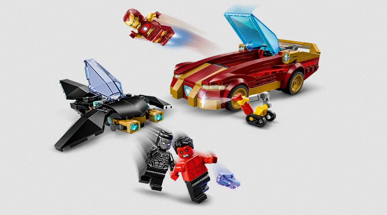 Lego Lego 76310 Marvel - La voiture d’Iron Man et Black Panther contre Hulk rouge