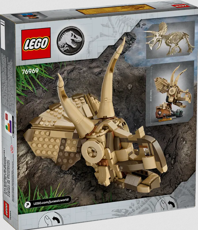 Lego Lego 76969 Jurrassic World - Les fossiles de dinosaures : le crâne de tricératops