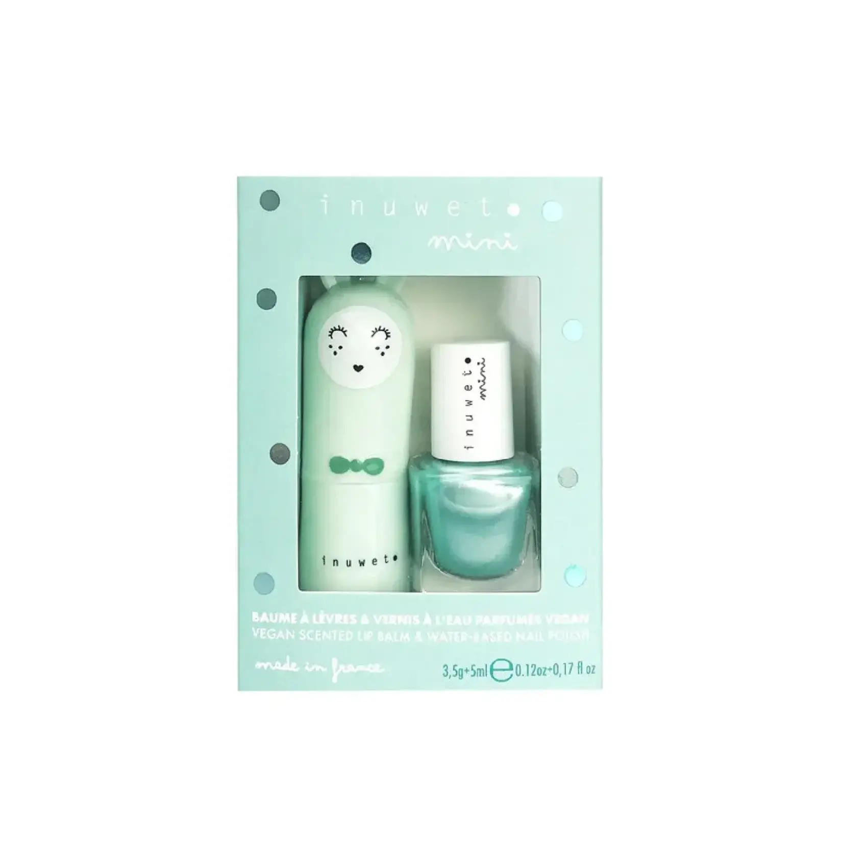 Inuwet Inuwet mini - Duo Baume à Lèvres et Vernis à l'eau - Pomme