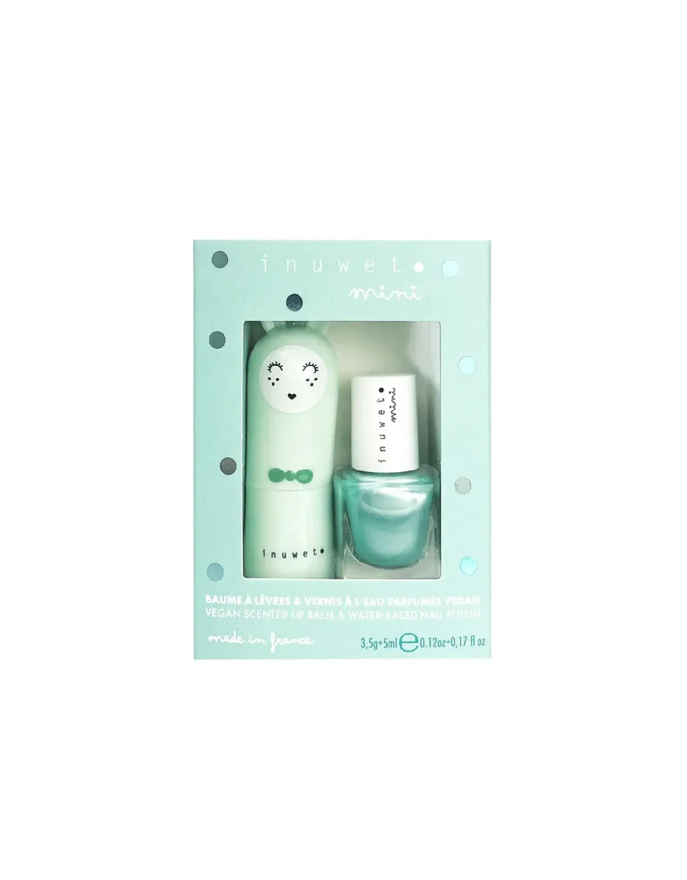 Inuwet Inuwet mini - Duo Baume à Lèvres et Vernis à l'eau - Pomme