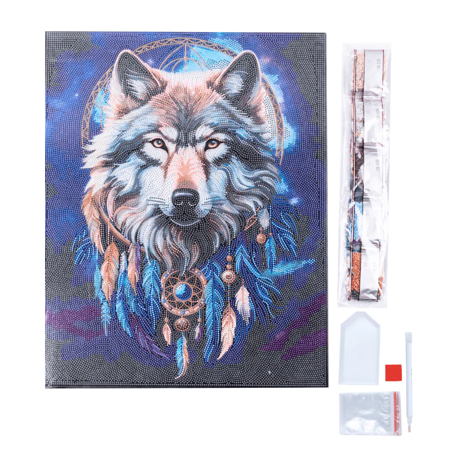 Craft Buddy Crystal Art Kit Poster à diamanter 35 x 45 Enchanted Wolf