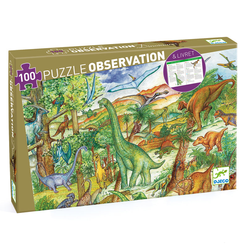 Djeco Puzzle Observation - 100 pcs Dinosaur