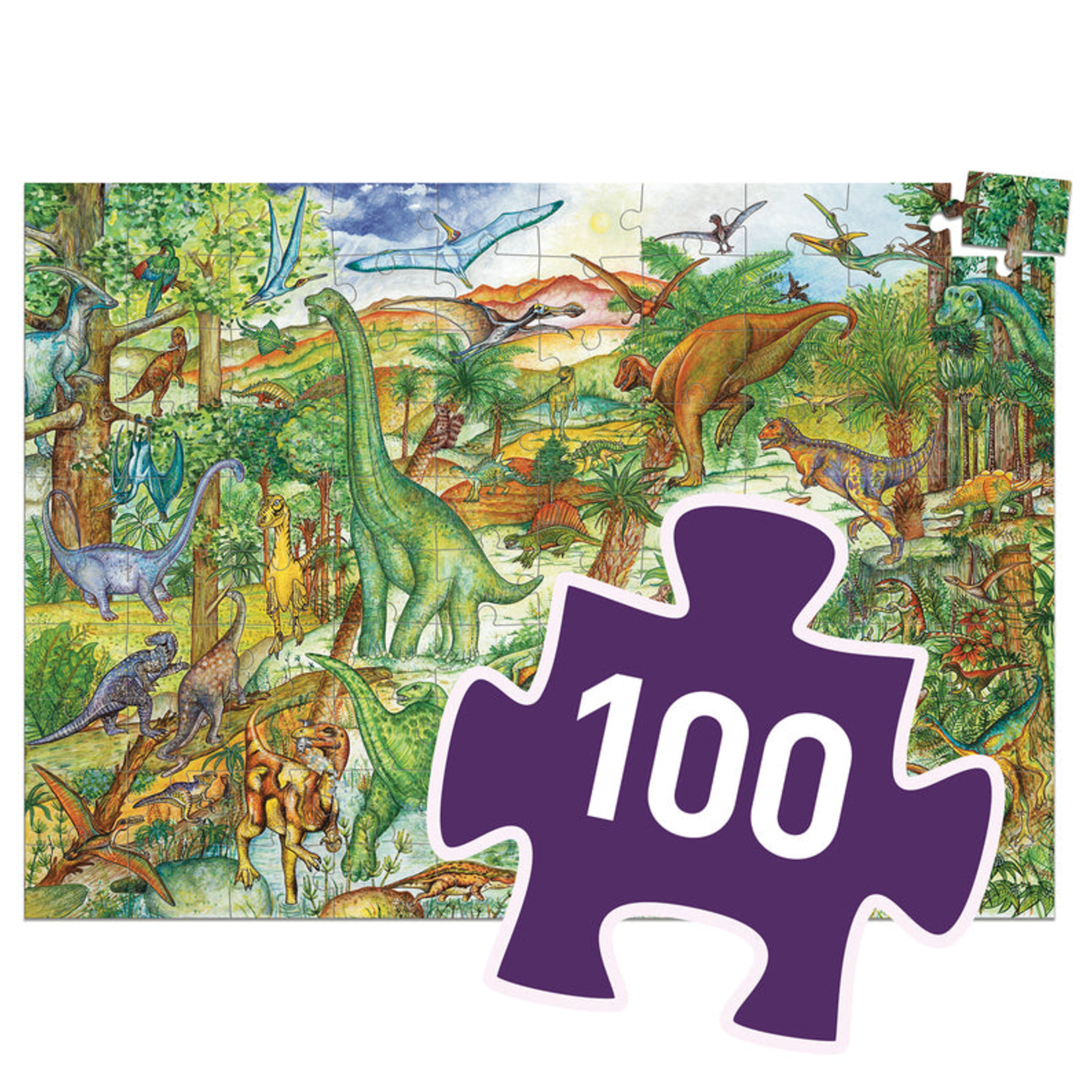 Djeco Puzzle Observation - 100 pcs Dinosaur