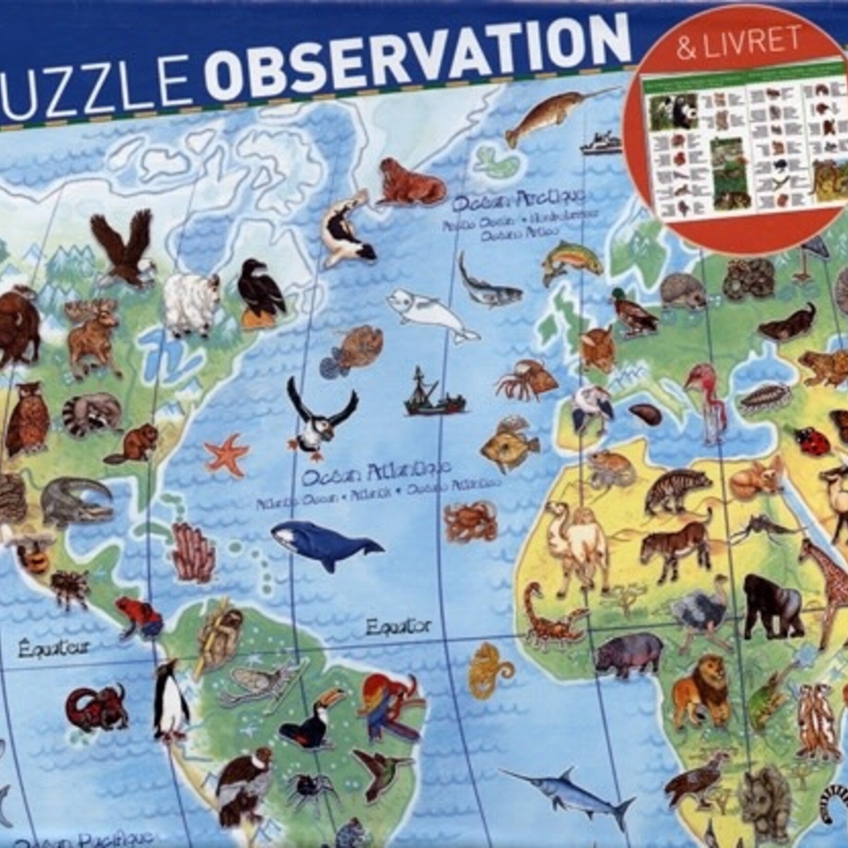 Djeco Puzzle Observation 100 - Animaux du monde