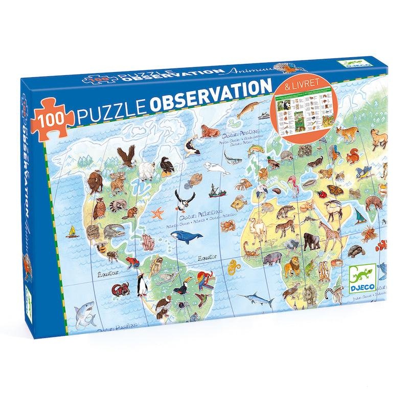 Djeco Puzzle Observation 100 - Animaux du monde