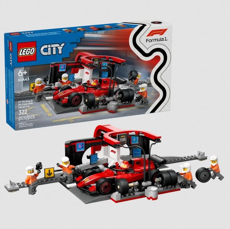 Lego Lego 60443 City - L’arrêt au stand et les mécaniciens de F1® avec la voiture Ferrari