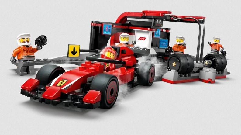 Lego Lego 60443 City - L’arrêt au stand et les mécaniciens de F1® avec la voiture Ferrari