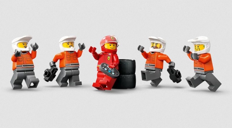 Lego Lego 60443 City - L’arrêt au stand et les mécaniciens de F1® avec la voiture Ferrari