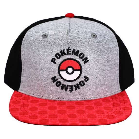 Bioworld Casquette Jeunesse - Pokeball Gris et Rouge