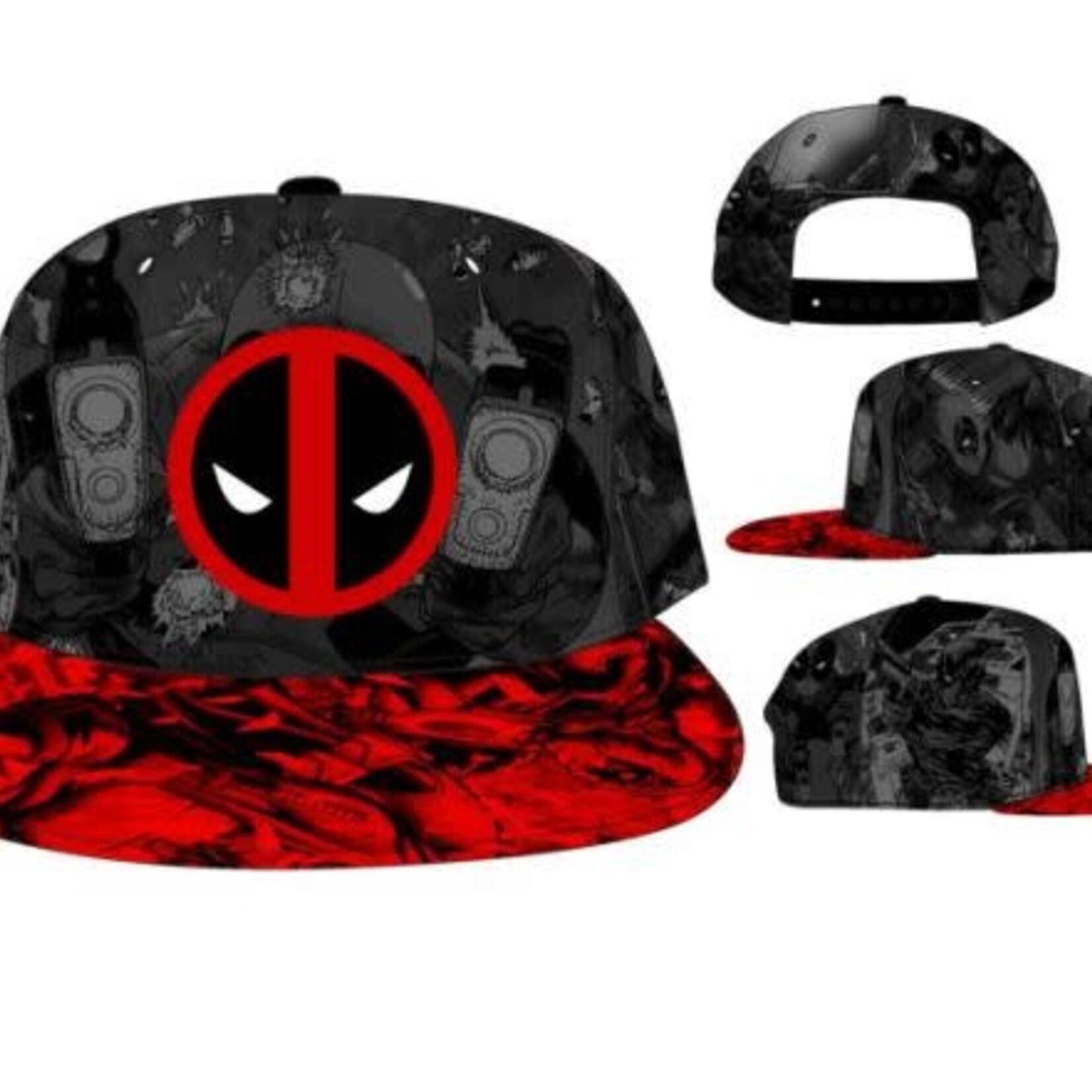 Bioworld Casquette Snapback - Deadpool Noir et Rouge