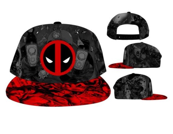 Bioworld Casquette Snapback - Deadpool Noir et Rouge