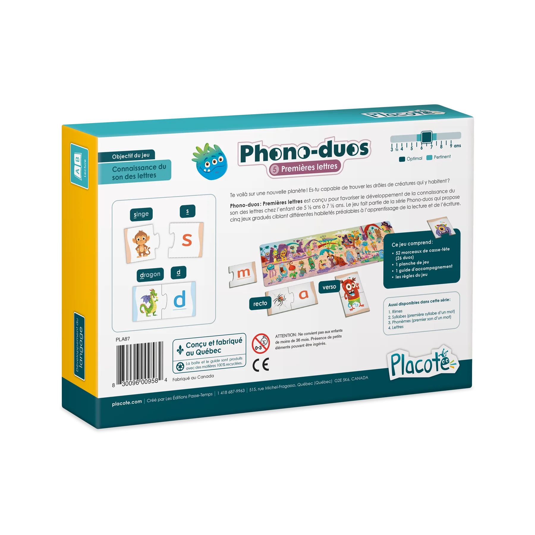 Placote Phono-Duos - 5 Premières lettres