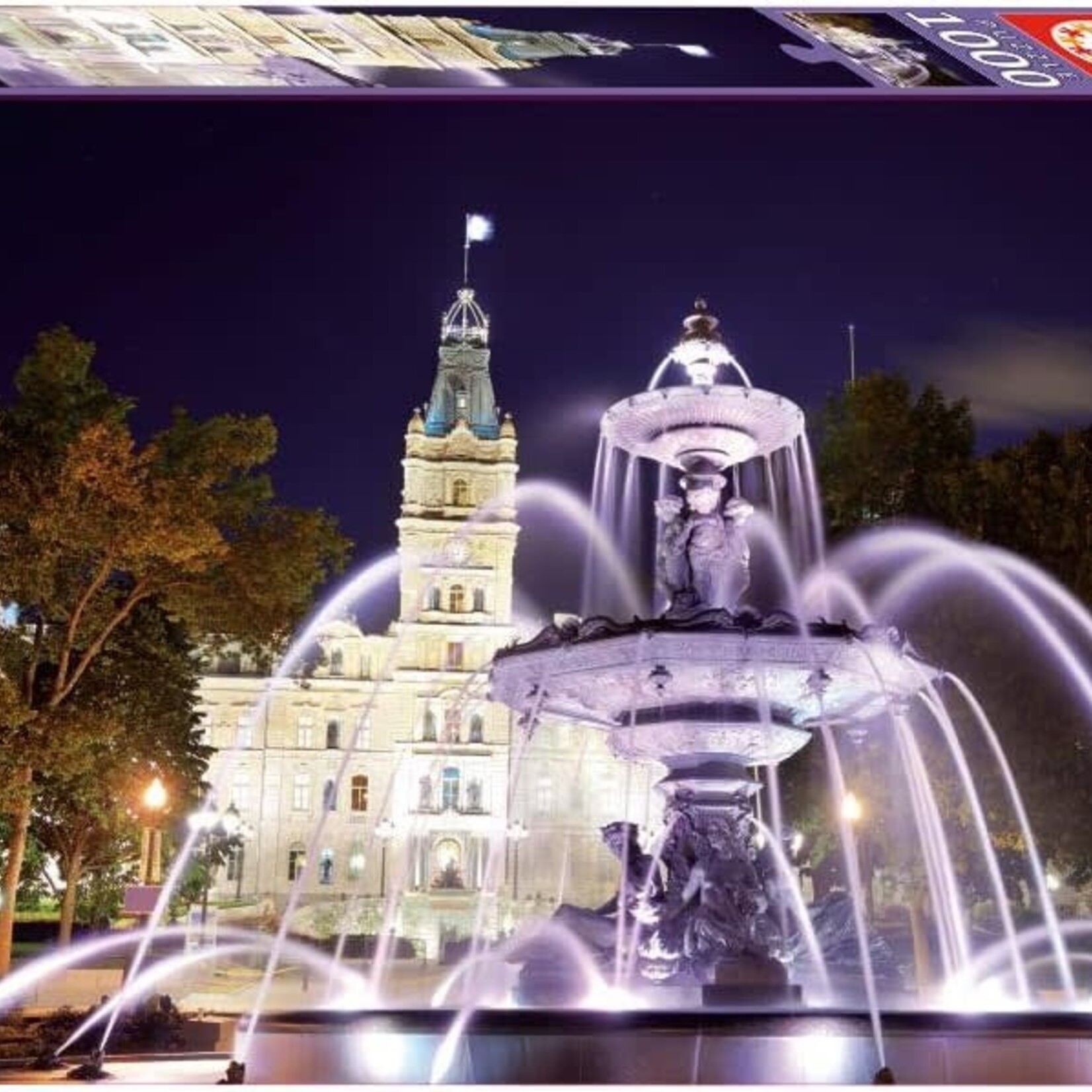 Educa Educa 1000 Le Parlement de Québec et la fontaine de nuit