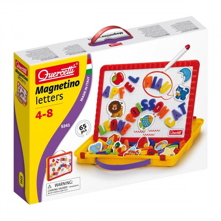 Quercetti Quercetti Tableau magnétique avec lettres aimantées 65 pcs