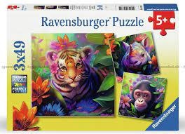 Ravensburger Ravens 3x49 bébés animaux de la jungle