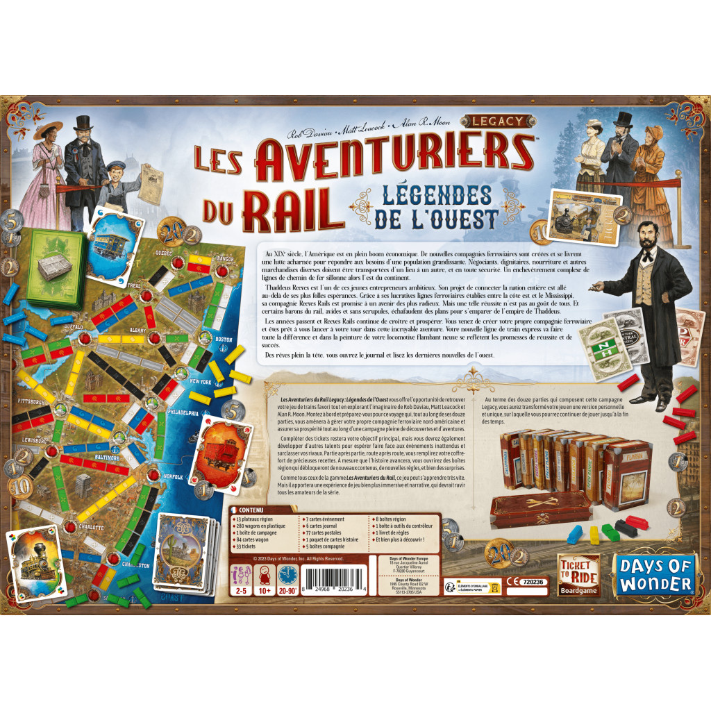 Days of Wonder Les Aventuriers du Rail Legacy Légendes de l'Ouest