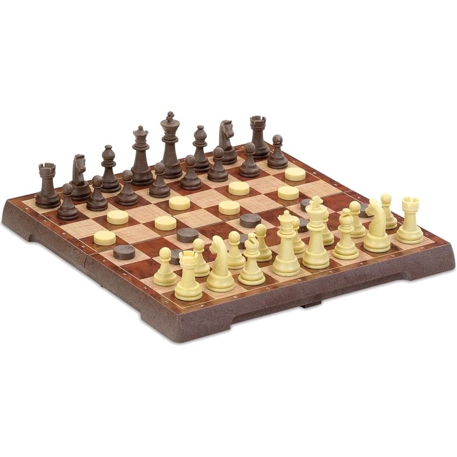 Cayro Cayro Échecs et Dames magnétique Format Moyen (24 x 24 cm ouvert)