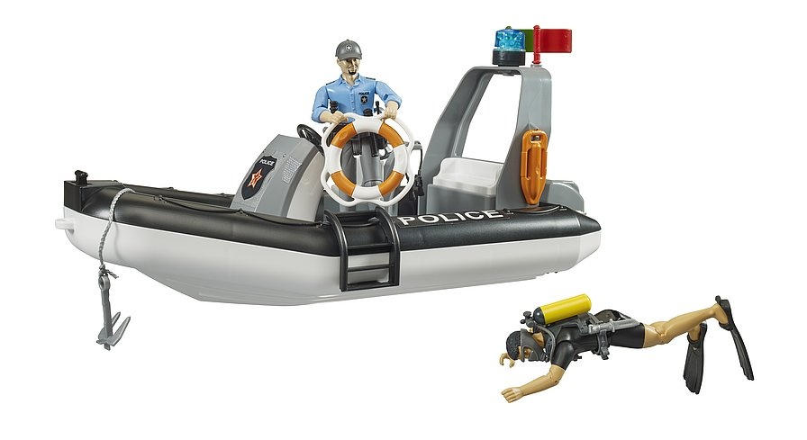 Bruder Bruder 62733 Canot pneumatique police avec 2 policiers