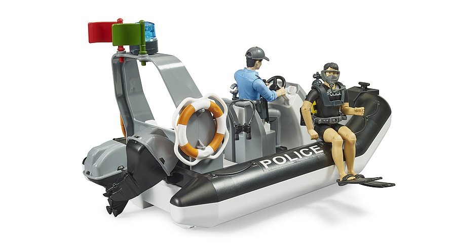 Bruder Bruder 62733 Canot pneumatique police avec 2 policiers