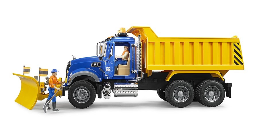 Bruder Bruder 02825 - Camion MACK Granite avec benne basculante et chasse-neige