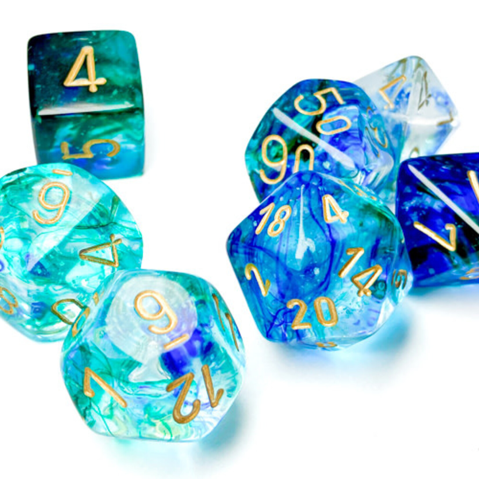 Chessex Chessex - 7 dés Nebula Oceanic - doré