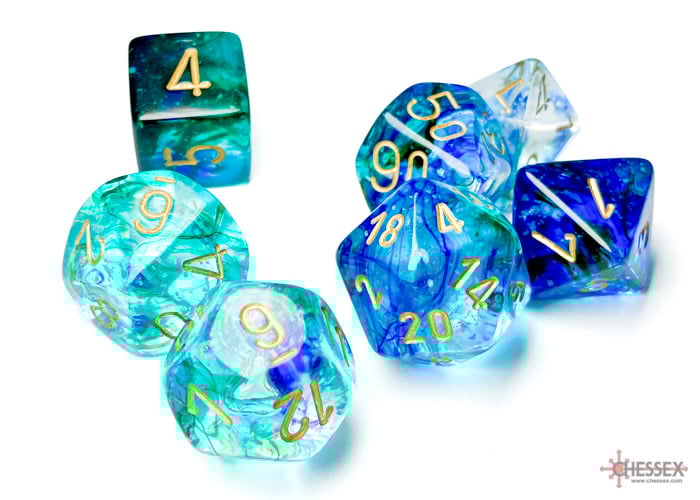 Chessex Chessex - 7 dés Nebula Oceanic - doré