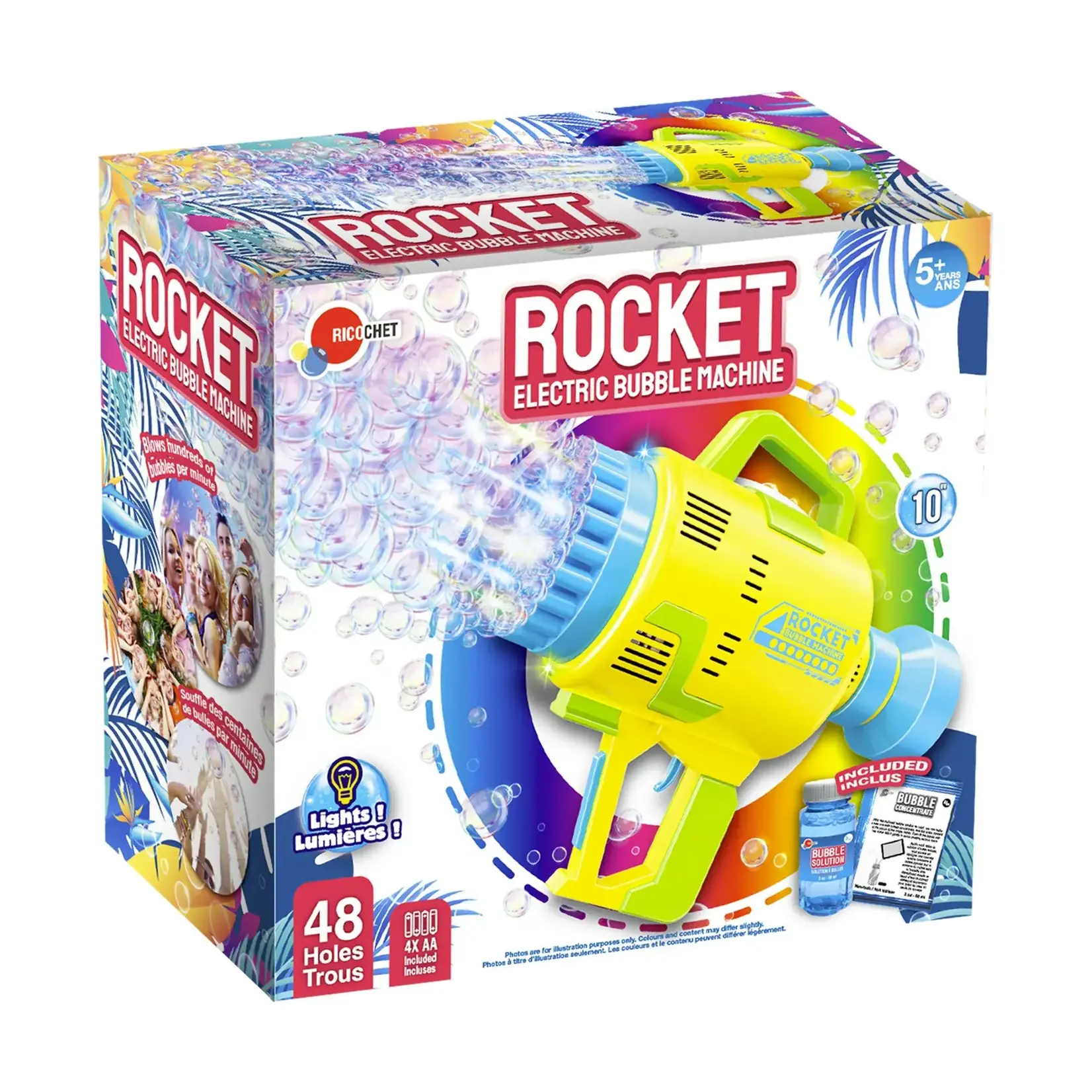 Ricochet Ricochet Rocket Electric Bubble Machine  avec lumières