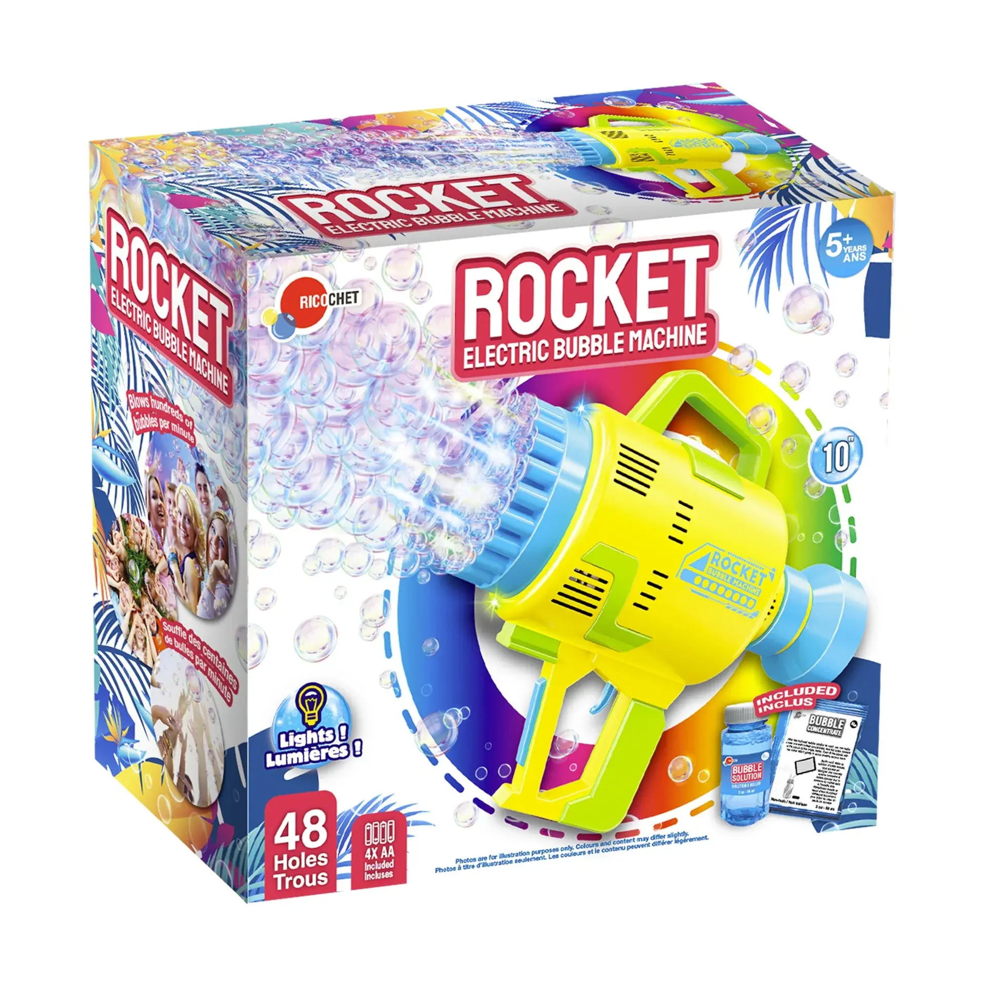 Ricochet Ricochet Rocket Electric Bubble Machine  avec lumières