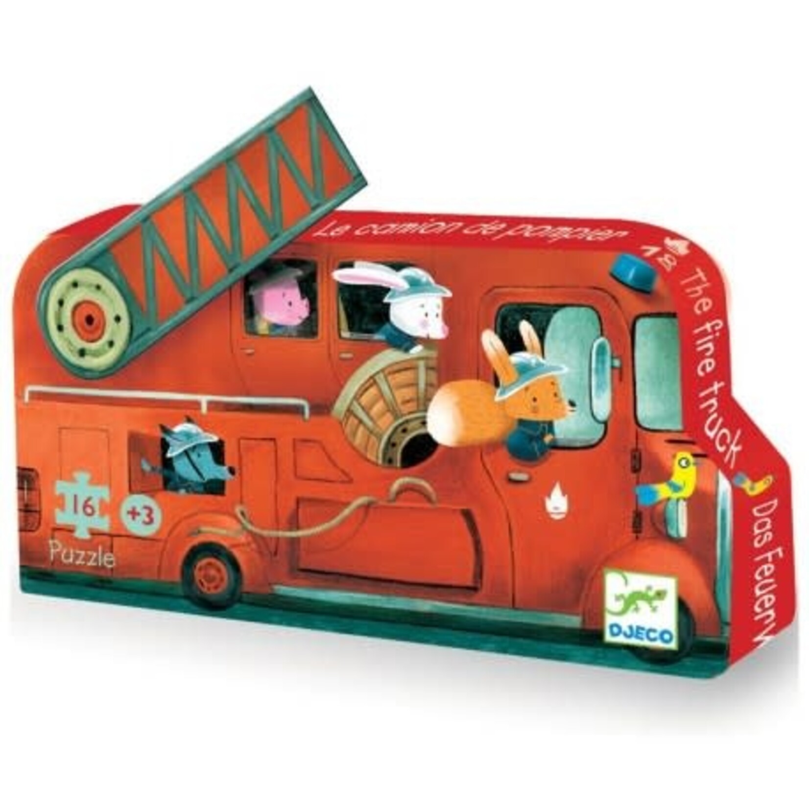 Djeco Puzzle Silhouette 16 - Le camion de pompier