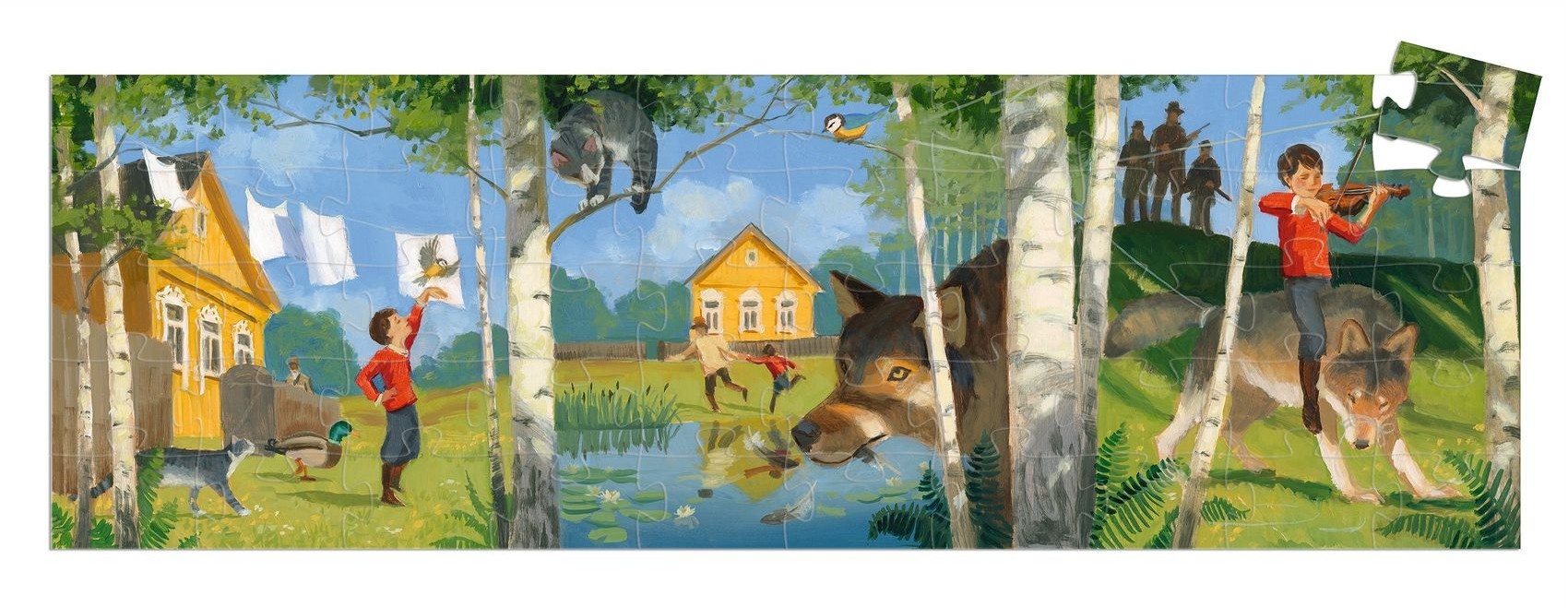 Djeco Puzzle Silhouette 50 - Pierre et le Loup