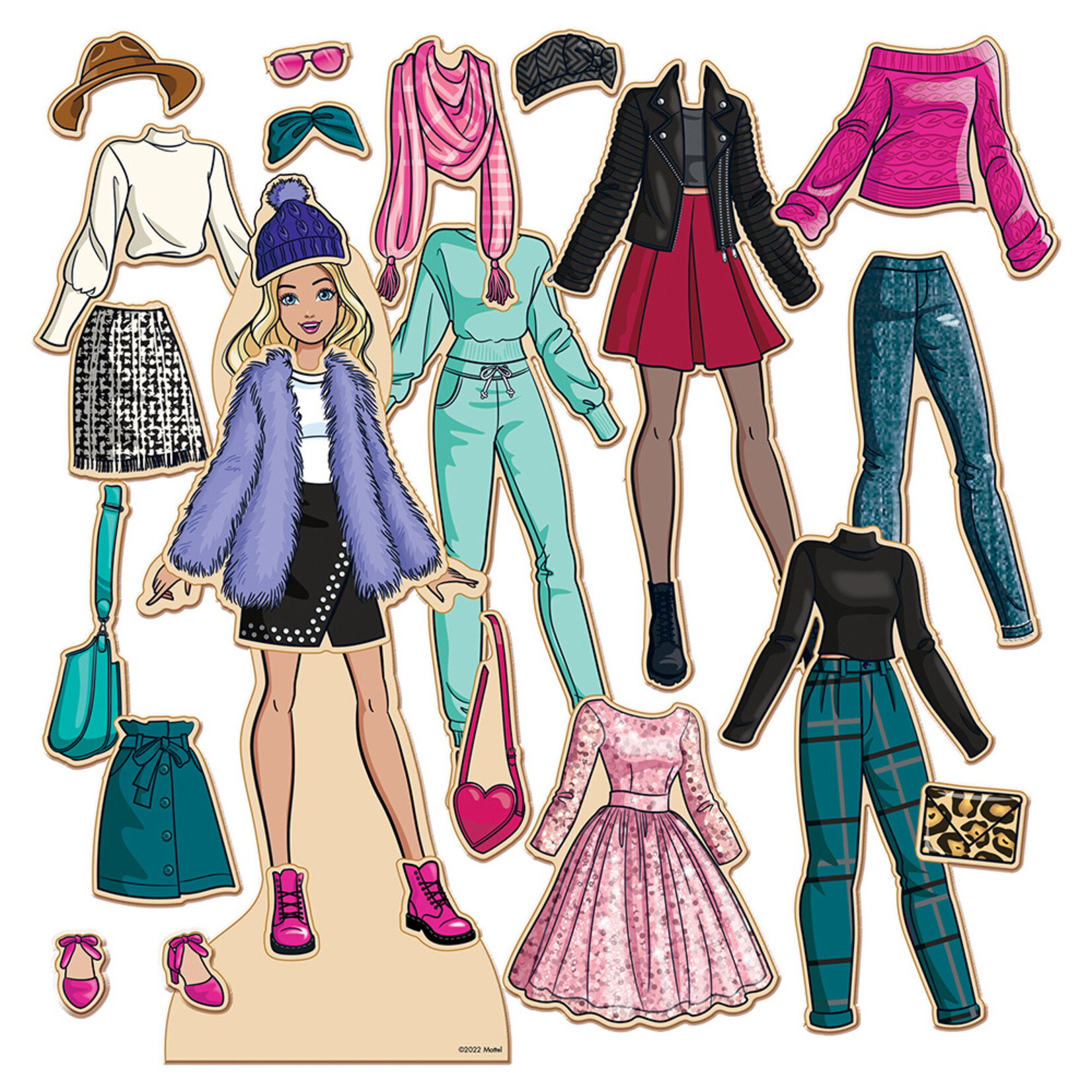 Danawares Barbie ensemble de tenues magnétiques en bois