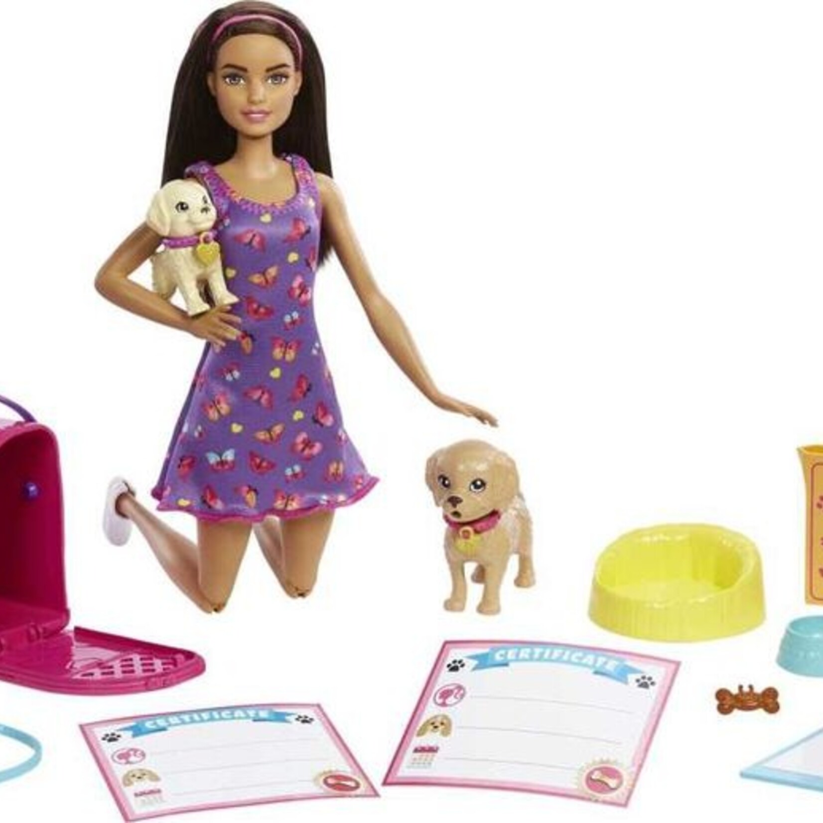 Mattel Barbie - Coffret de jeu adoption de chiots avec poupée