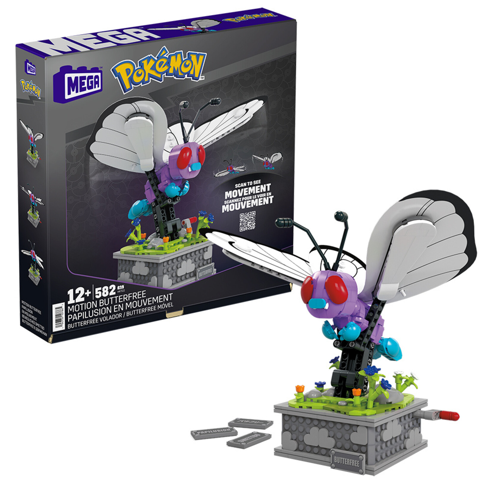 Mega Construx Mega Pokémon Papilision en mouvement