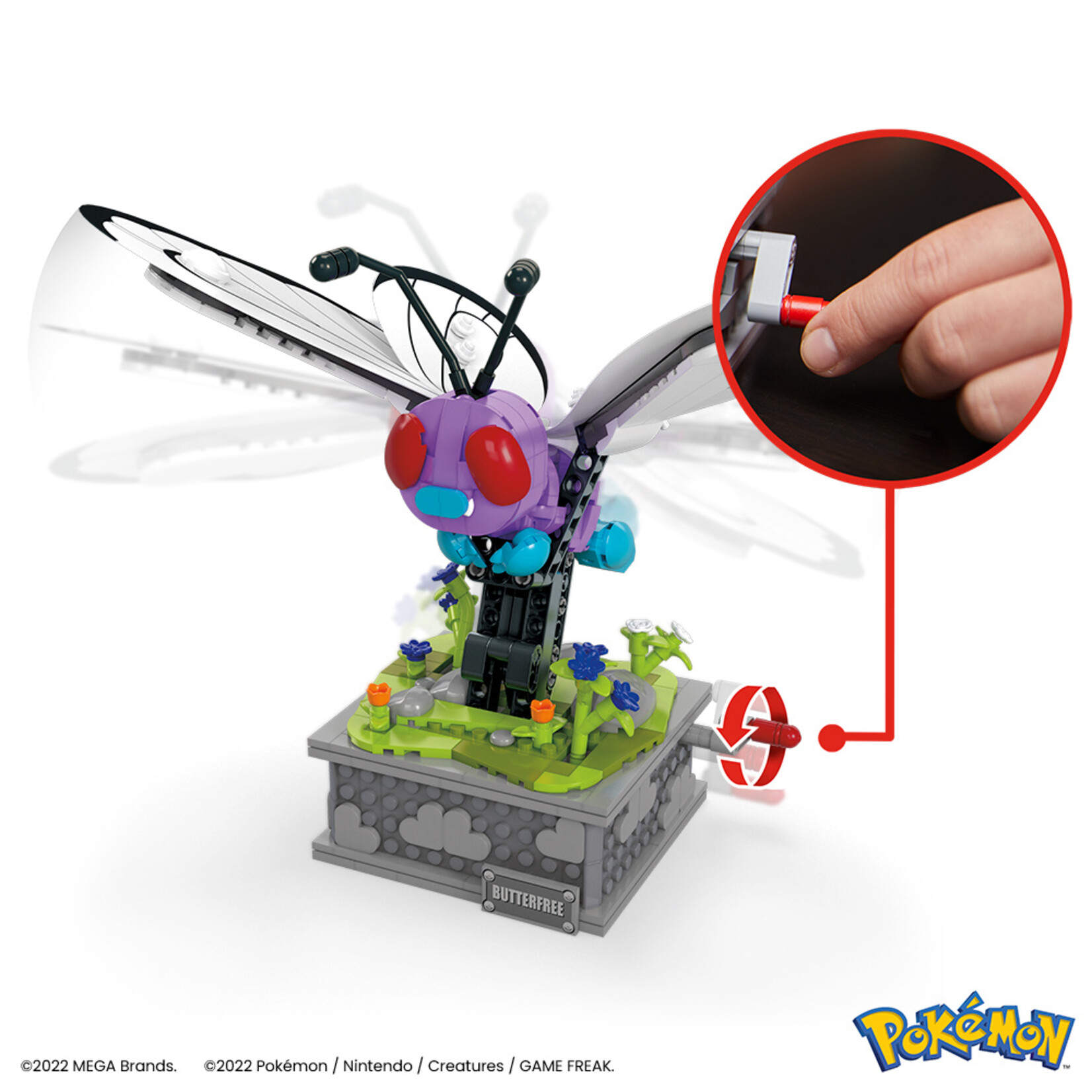 Mega Construx Mega Pokémon Papilision en mouvement