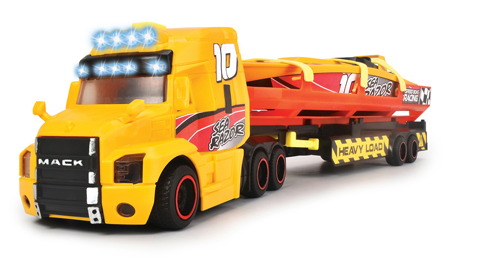 Dickie Toys Dickie - Ensemble de camion et bateau de course
