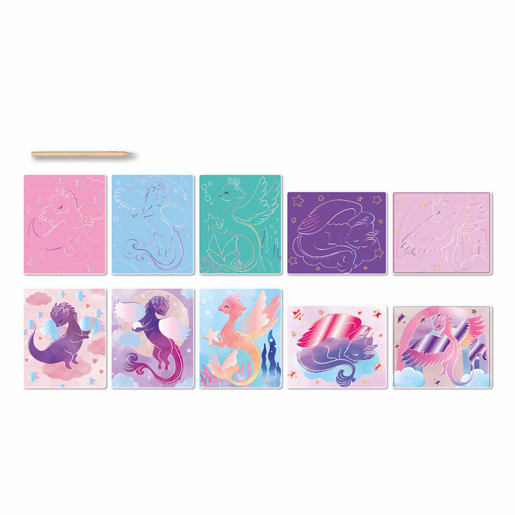 Sycomore Sycomore 10 Tableaux à gratter Dragons Mignons