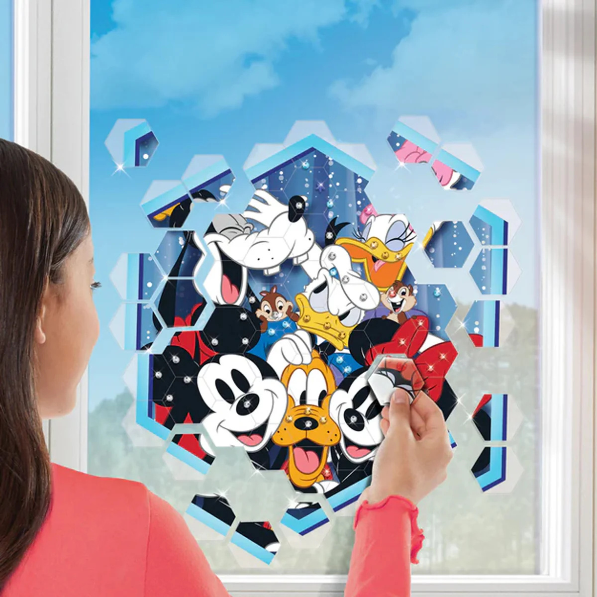 Make it real Disney Mickey and Friends  Mosaïque d'Art de fenêtre
