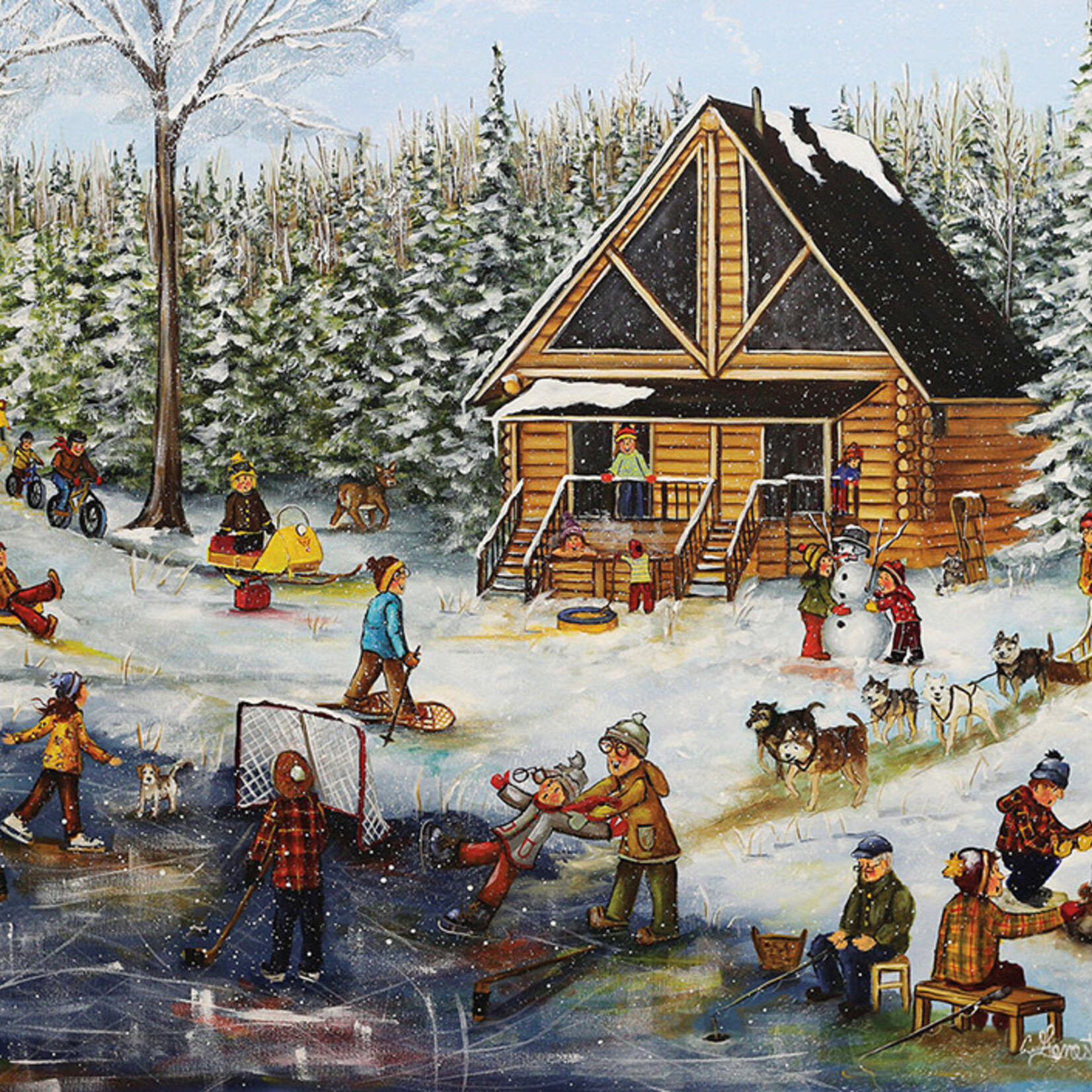 Trefl 1000 pcs - L'hiver au chalet en bois rond